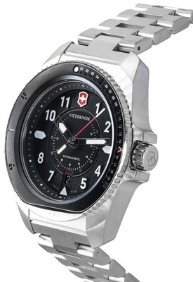 Pre-owned Victorinox Journey 1884 Black Dial Case 43mm Quartz 200m Men's Watch 242009