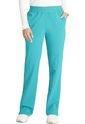 Cherokee Women's Scrubs Mid-Rise Pull-On Straight Leg Pant CK136A TLB Teal Blue