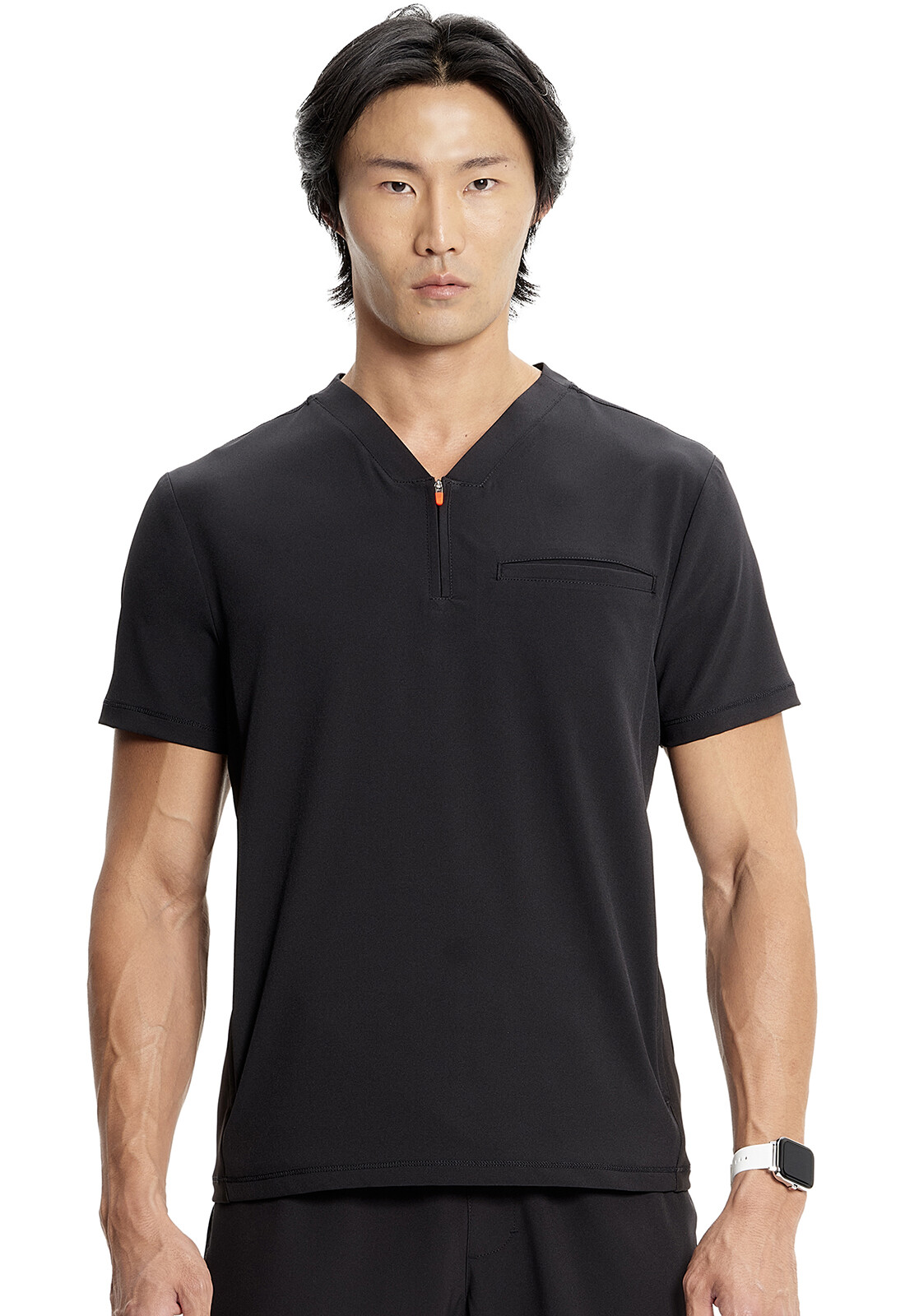 Black Cherokee Scrubs Infinity GNR8 Mens Zip V Neck Top Black Cherokee Scrubs Infinity GNR8 Mens Zip V Neck Top