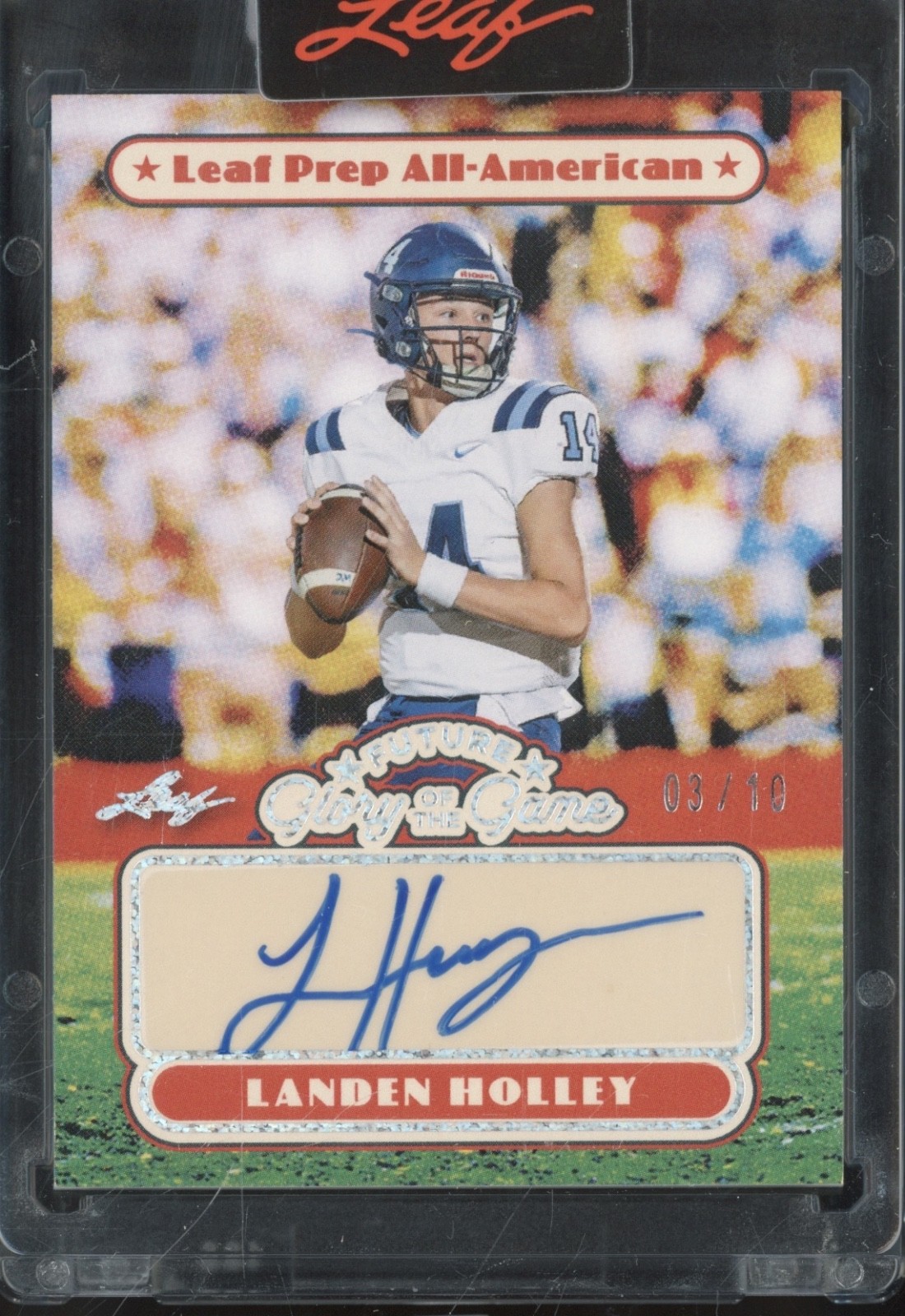 2025 Leaf Future Glory Of The Game Silver Sparkle Landen Holley Auto RC 3/10