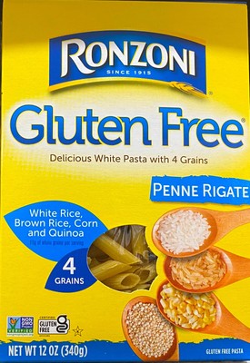 RONZONI GLUTEN FREE  PASTA WITH 4 GRAINS PENNE RIGATE NET WT 12 OZ (349 G)