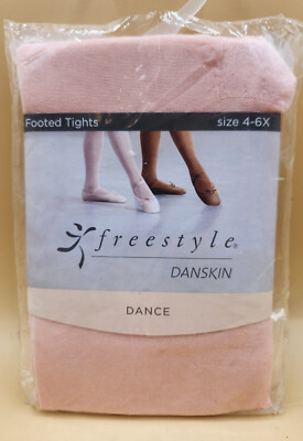 Footed Dance Tights - Freestyle Danskin, Size 4-6X PINK/FK1431, BRAND NEW