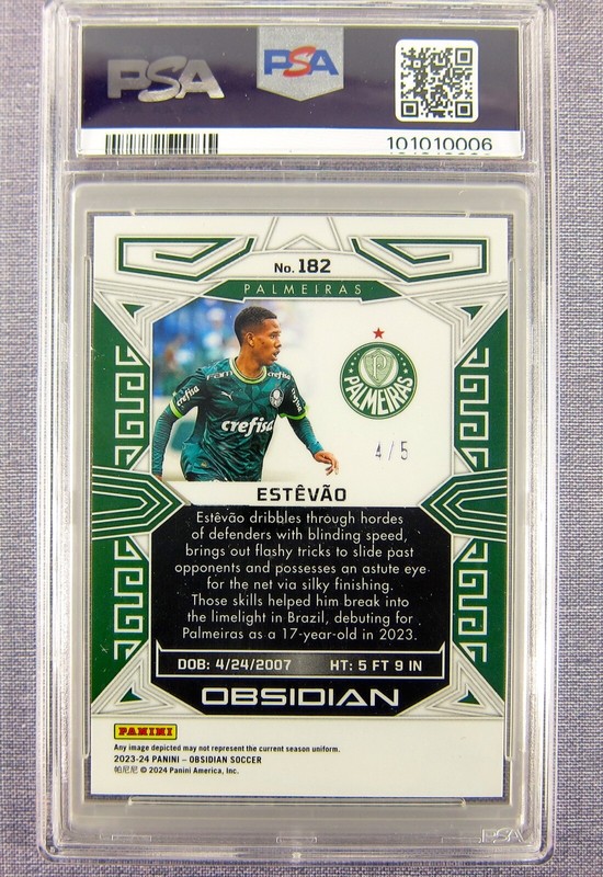 PANINI ESTEVAO エステヴァン RC 8/10 2023-24 Panini Obsidian - Estevao #182 Electric Etch Red Flood /10