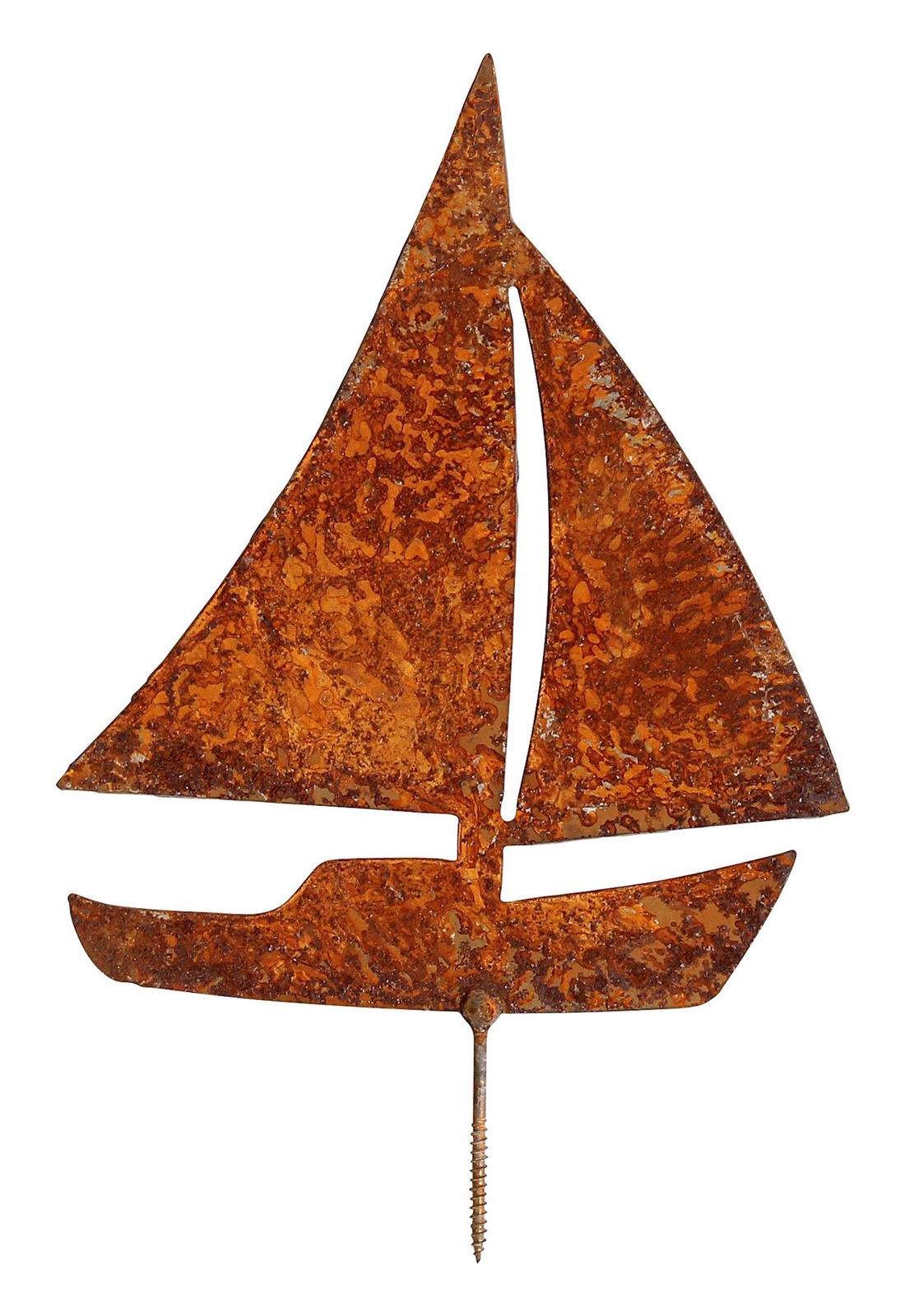 Rost Gartenfigur Segelboot zum Einschrauben rostige Gartendeko maritime Rostdeko