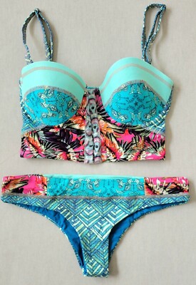 Maaji Underwired Corset Style Swim Top & Bottom, Size S, Reversible