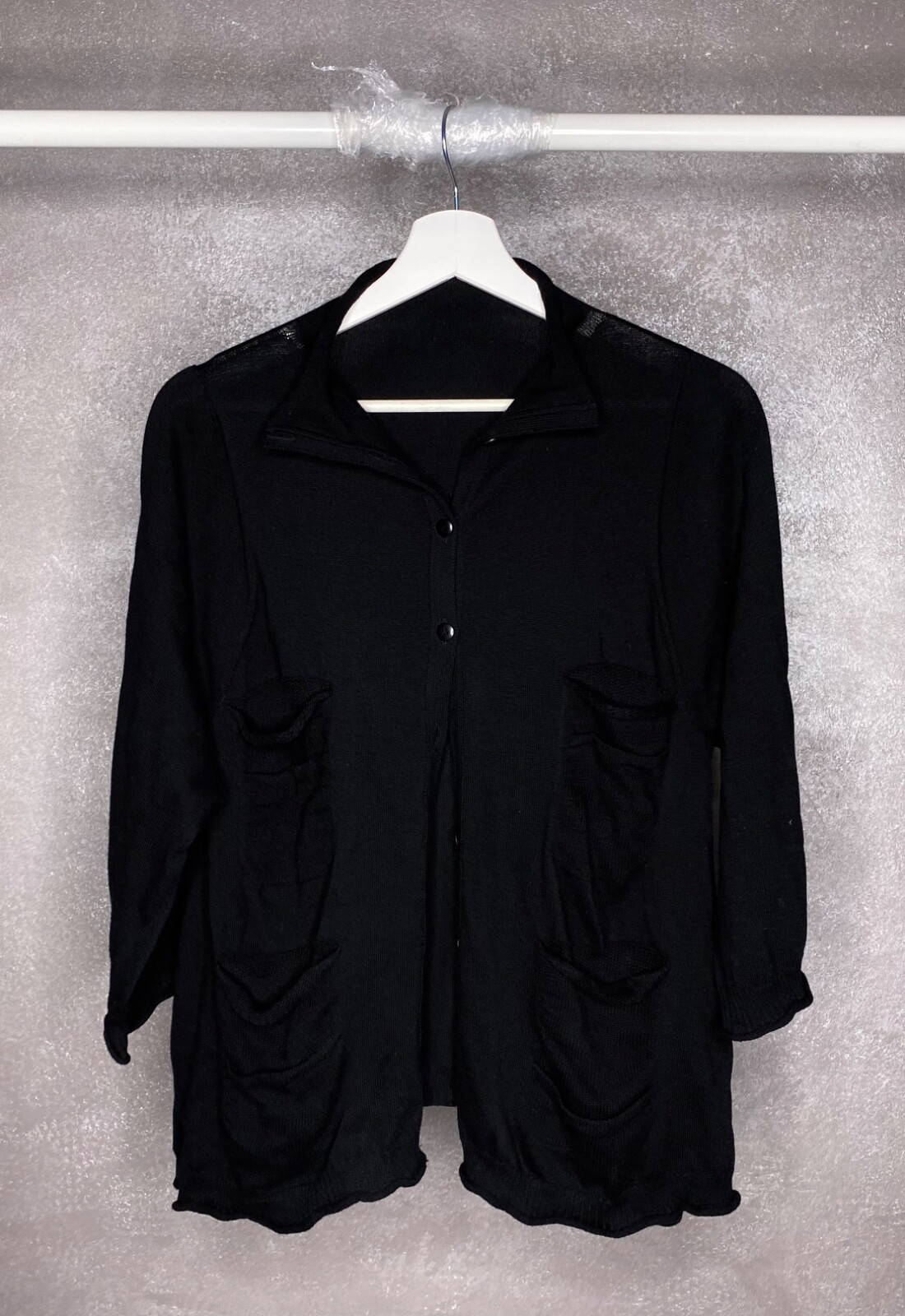 ISSEY MIYAKE HaaT 黒　カーディガン ISSEY MIYAKE イッセイミヤケ ハートISSEY HaaT ウールナイロン