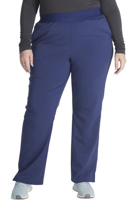 Cherokee Women Scrubs Mid-Rise Pull-On Straight Leg Petite Pant CK136AP NAV Navy