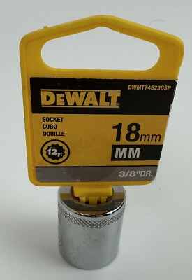 NEW Dewalt DWMT74523OSP 3/8 Drive X 18 MM 12 PT CHROME METRIC Socket 