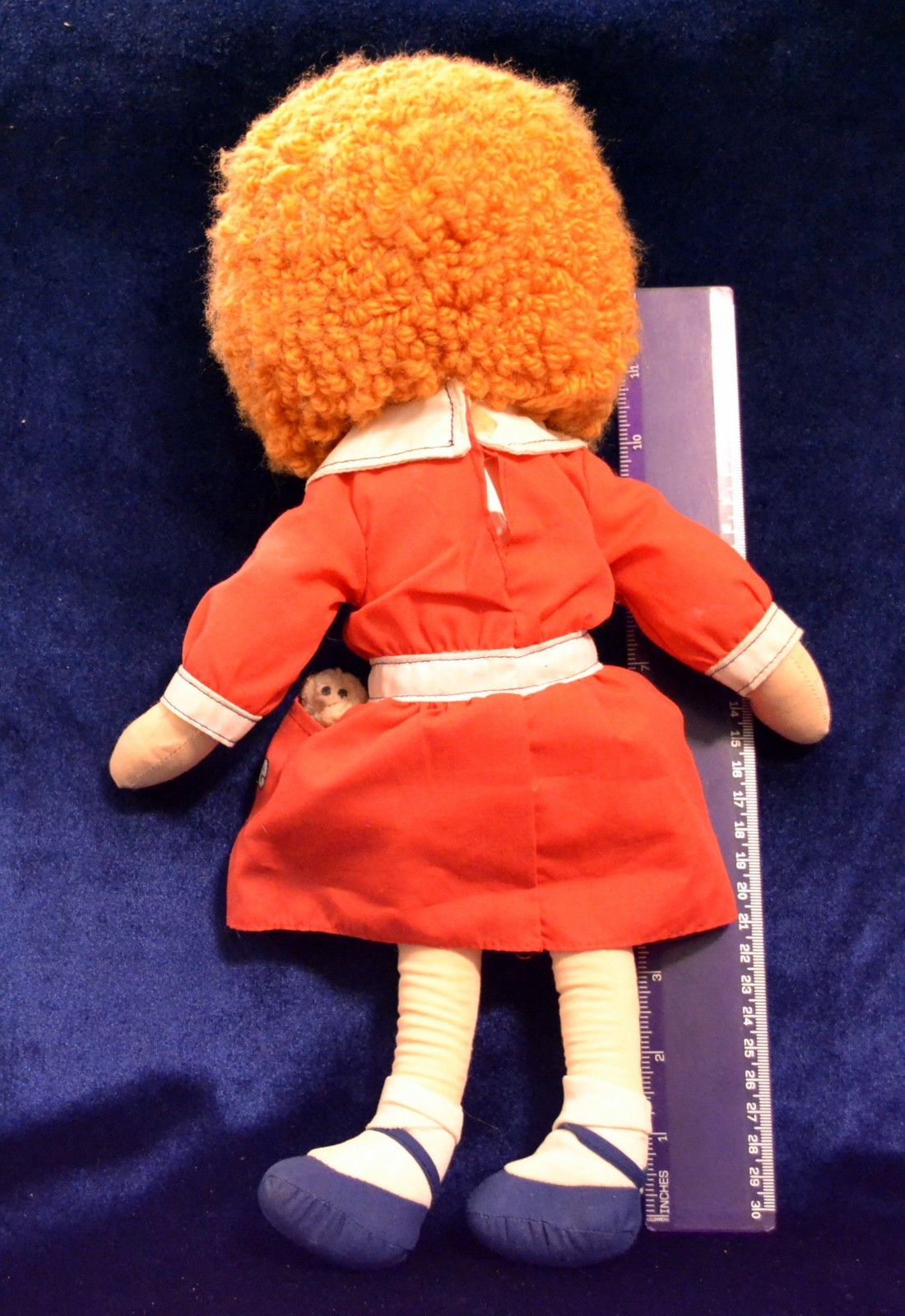 VINTAGE KNICKERBOCKER ANNIE PLUSH DOLL WITH DOG 1982 CUTE !!!