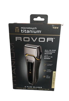 Microtouch Titanium Rovor All In One Precision Mens Head Shaver 3 Flex Blades