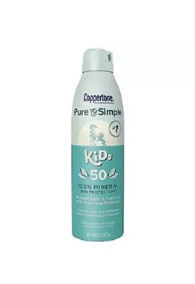 Coppertone Pure and Simple Sunscreen Spray SPF 50, Sunscreen, 5 Oz Spray 04/2024