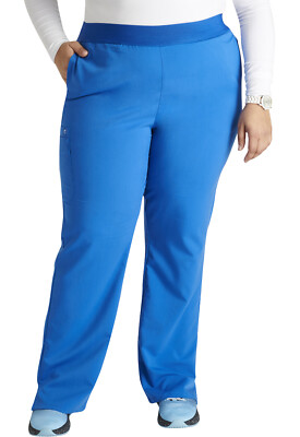 Cherokee Women Scrub Mid-Rise Pull-On Straight Leg Petite Pant CK136AP ROY Royal