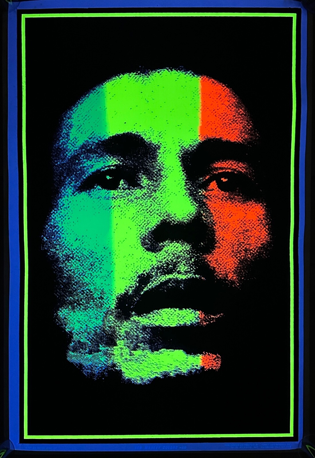 90'sヴィンテージ ブラックライトポスター BOB MARLEY COLORS Vintage Bob Marley Colors Blacklight Velvet Poster 1991 #832