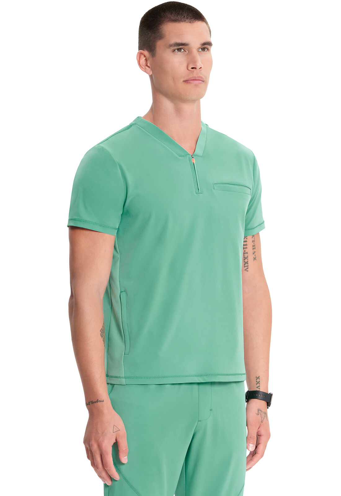 Matcha Latte Cherokee Scrubs Infinity GNR8 Mens Zip V Neck Matcha Latte Cherokee Scrubs Infinity GNR8 Mens Zip V Neck