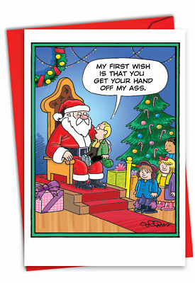 1 Funny Christmas Card with Envelope - First Wish 1195
