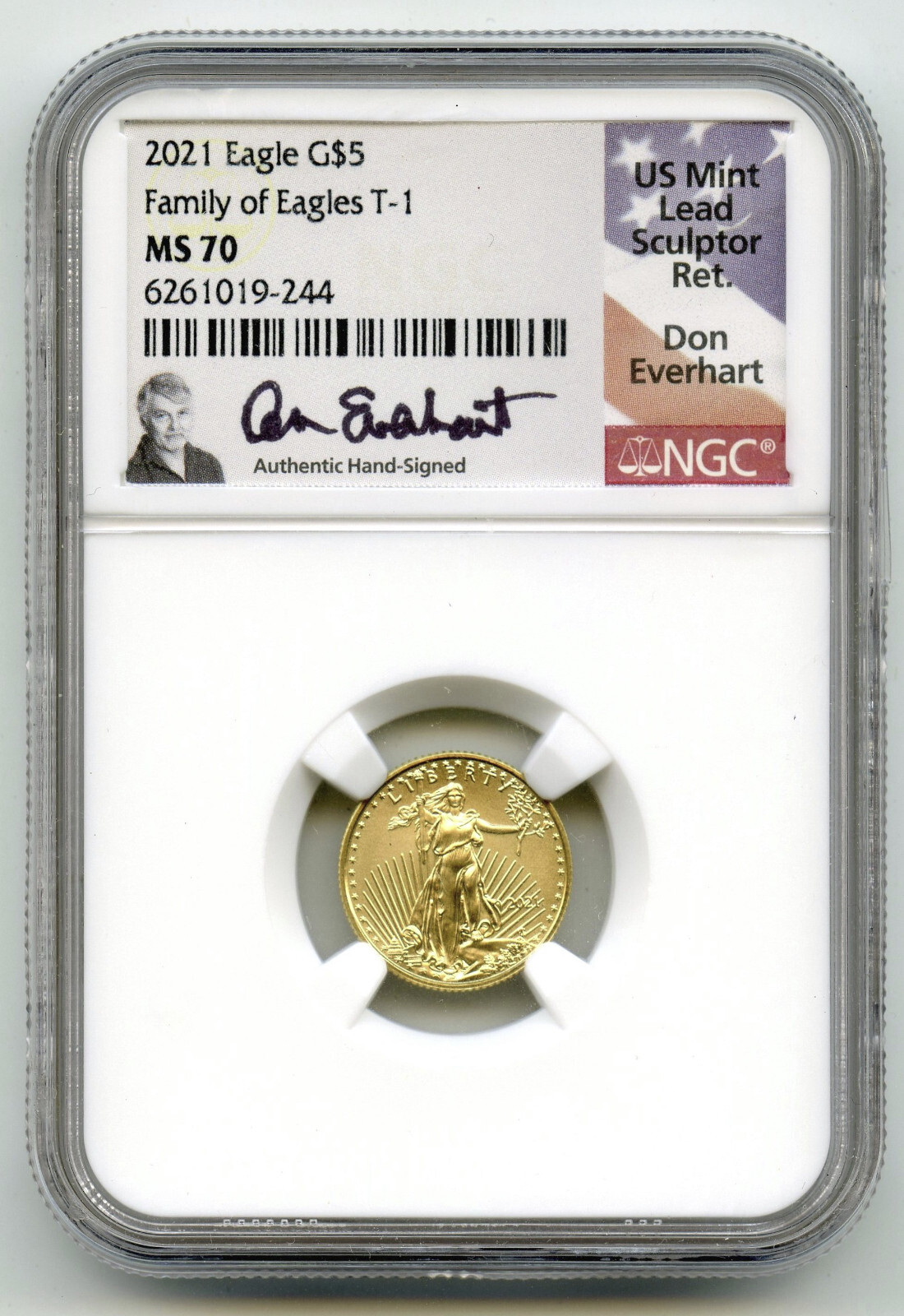 レア‼️ 2018年 NGC MS70 イーグル銀貨1オンス ゴールドコア 2018 $1 American Silver Eagle MS70 NGC - Early Releases