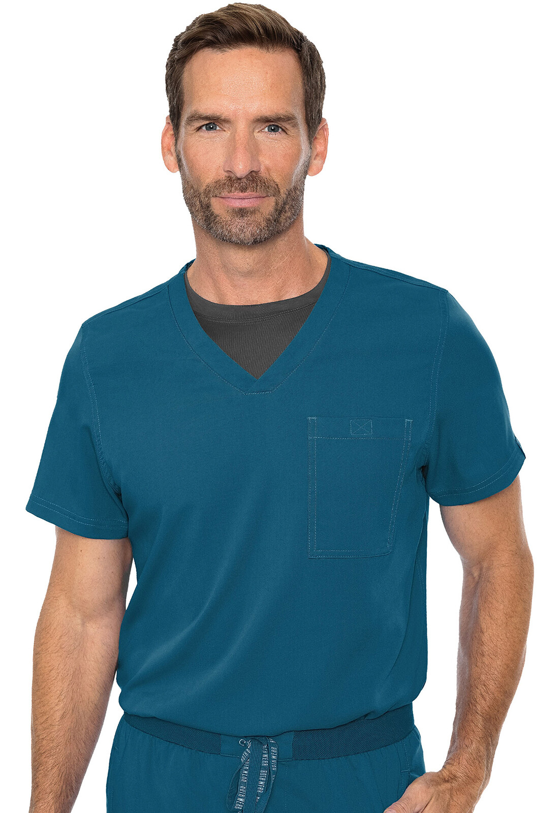 Med Couture Men's Scrubs Cadence One Pocket Top MC7478 CARI