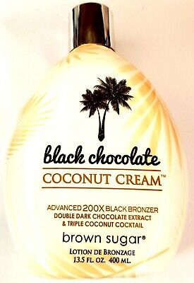 Brown Sugar BLACK CHOCOLATE Coconut Cream 200X Bronzer Tanning Bed Lotion 13.5oz