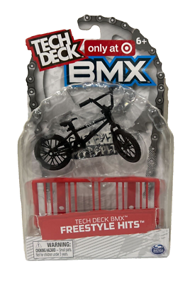 Tech Deck BMX Freestyle Hits Finger Bike w Red Bike Rack Obstacle