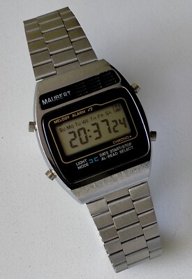 Maubert R978 Chronograph Melody Alarm Vintage Original Digital Watch 1980s