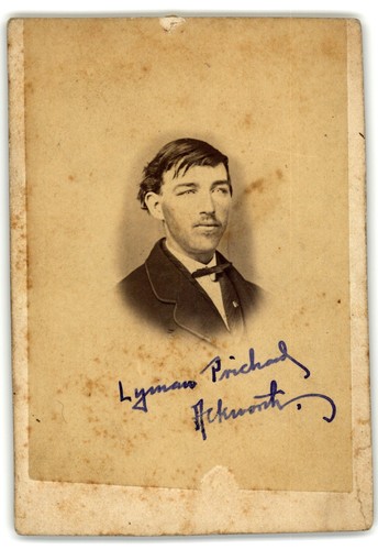 Antique CDV Circa 1860s Young Man Lyman Prichard Mustache In Suit Ackworth