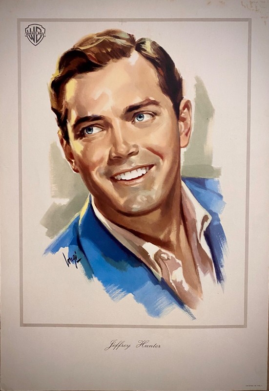 Jeffrey Hunter- Warner Bros Planche Litho Original IllustrÃ© ( Longi ) -1960