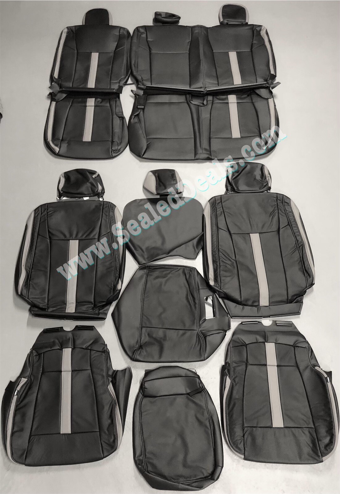 2015 - 2020 Ford F-150 XLT SuperCrew Leather Seat Covers Black Gray SEMA Edition