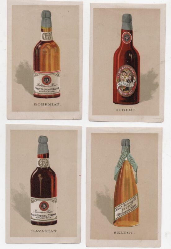 Six 1890s Pre Pro Pabst Brewing Company Paper images of Beer Bottles