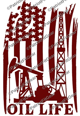 Oil Life Flag,Oilfield Worker,Rig Life,Hitch Life,Roughneck,Derrick,Vinyl Decal