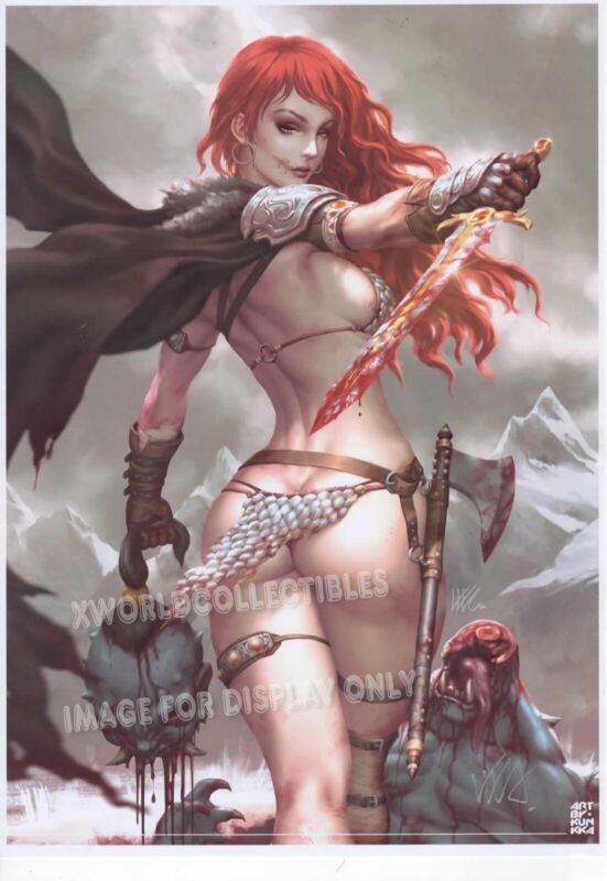 Red Sonja Art Print ~ Signed Kendrick Lim ~ Not Sideshow A3 11.7" X16.5"