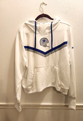 Dallas Cowboys Nike Dri Fit NFL Womens XXL White Blue Hoodie NWT 44-15
