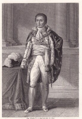 Portrait XIXe Joseph Bonaparte Napoléon Premier Empire Corse Roi d'Espagne 1835