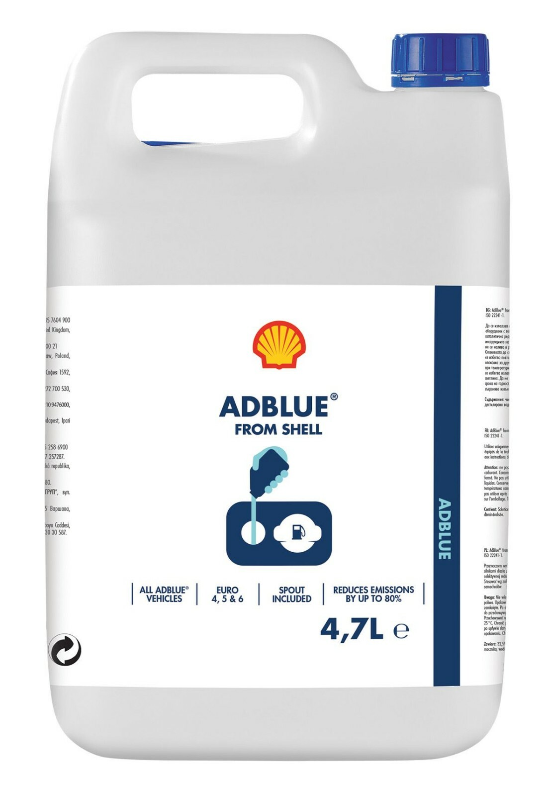 Shell AdBlue 4,7L mit Außgießer Harnstofflösung DIESEL für Audi BMW Diesel  Abgas - Flex-Autoteile