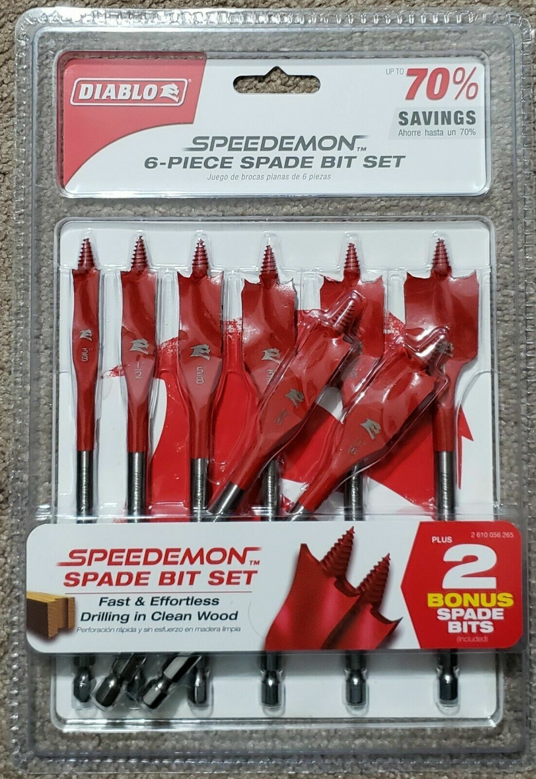DIABLO 6-Piece SPEEDemon High Carbon Steel Spade Bit Set