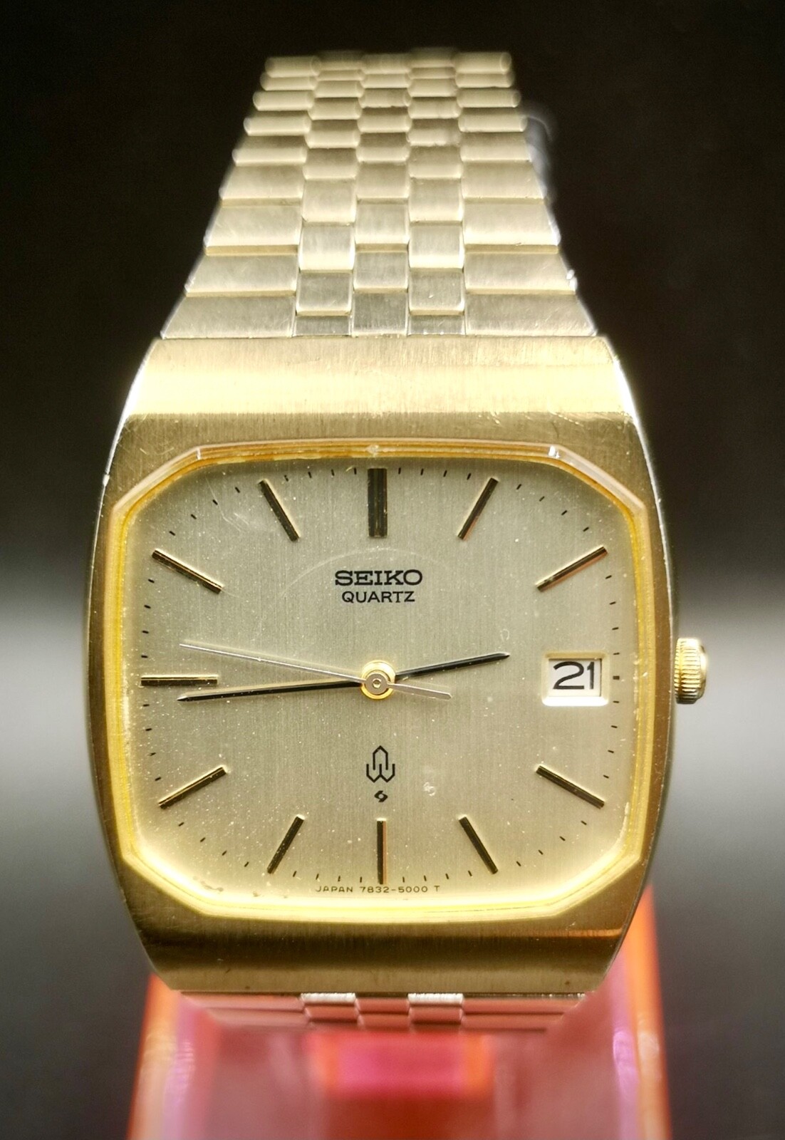 Vintage Seiko 14 K GF SGP Unisex quartz watch. 7832-5000