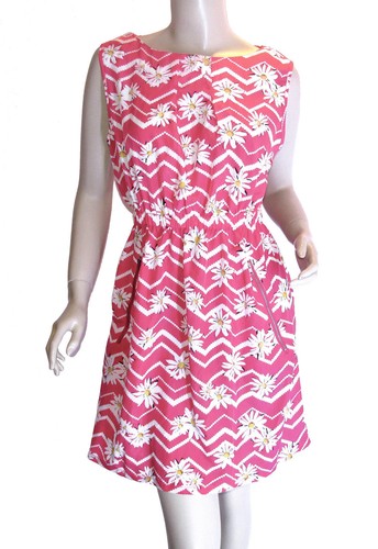 strapless open back dress Ruffle Popover Midi Dress with Chain Halter Neckline in Electric Pink