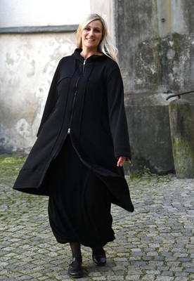 ELLI ELLI - LAGENLOOK SWEAT MANTEL GR 44 BIS 56 - SCHWARZ