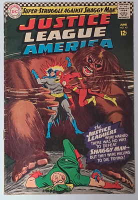 JUSTICE LEAGUE OF AMERICA #45 (DC 1966) SILVER AGE! EST~VG+(4.5) SHAGGY MAN APP!