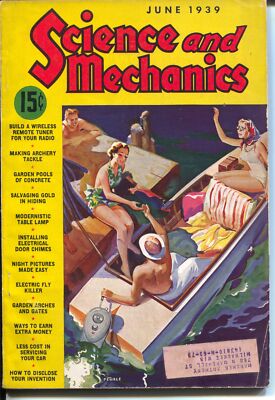 PULP:  Science and Mechanics 6/1939-standard pulp magazine format-swimsuit-VG