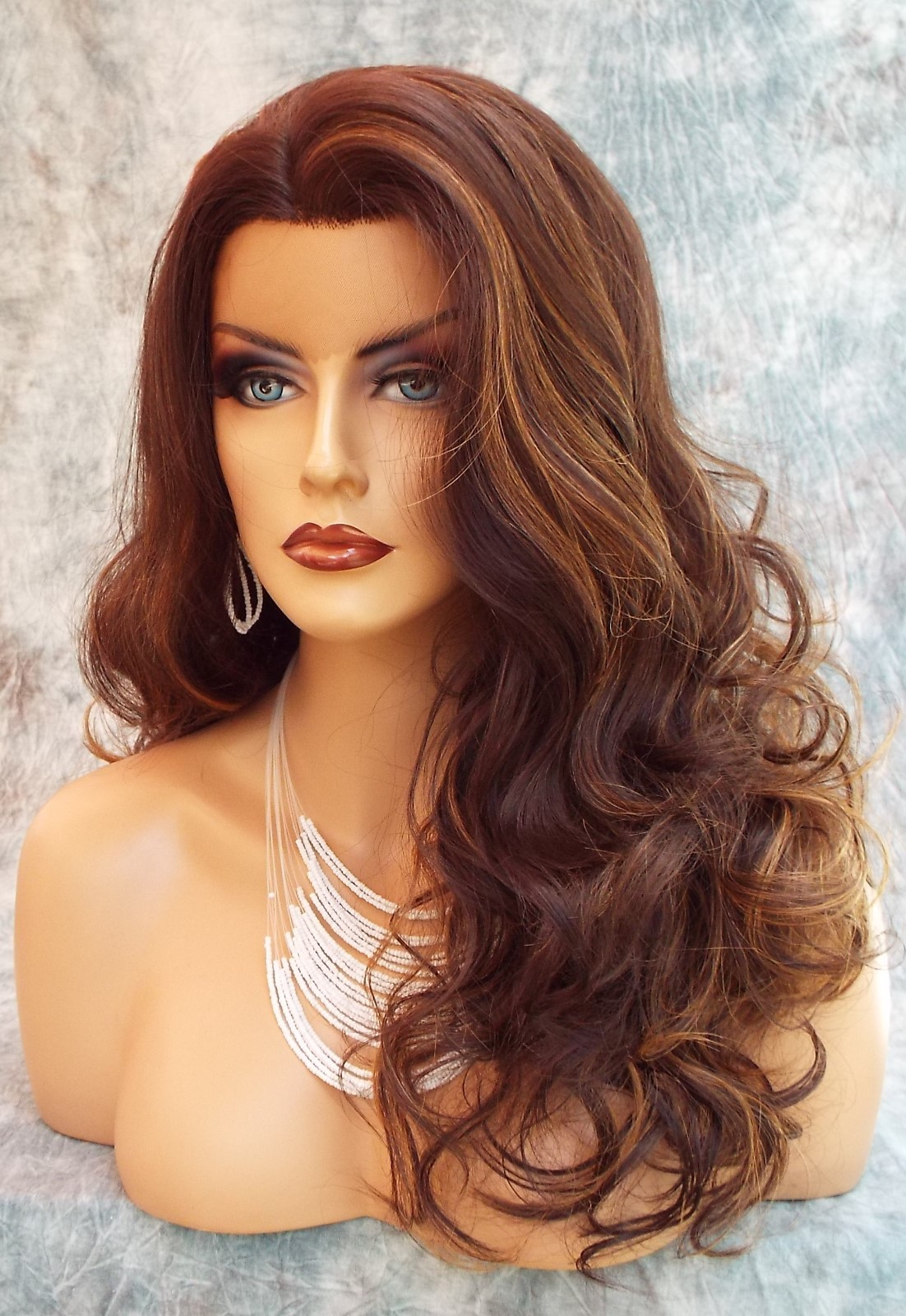 LACE FRONT Wig Layered Soft Long Sexy Graceful Curls COLOR FS4.27 USA SELL  478