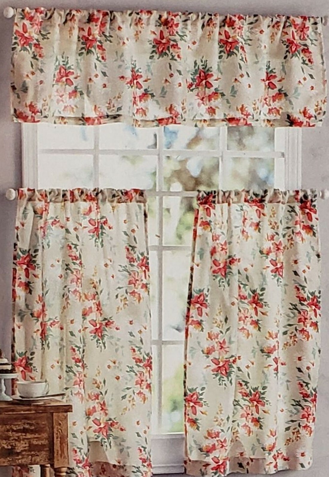 3 pc. Curtains Set:2 Tiers (28