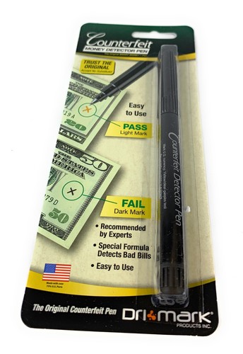 COUNTERFEIT Money Detector Pen Dri Mark The Original. Easy to Use.