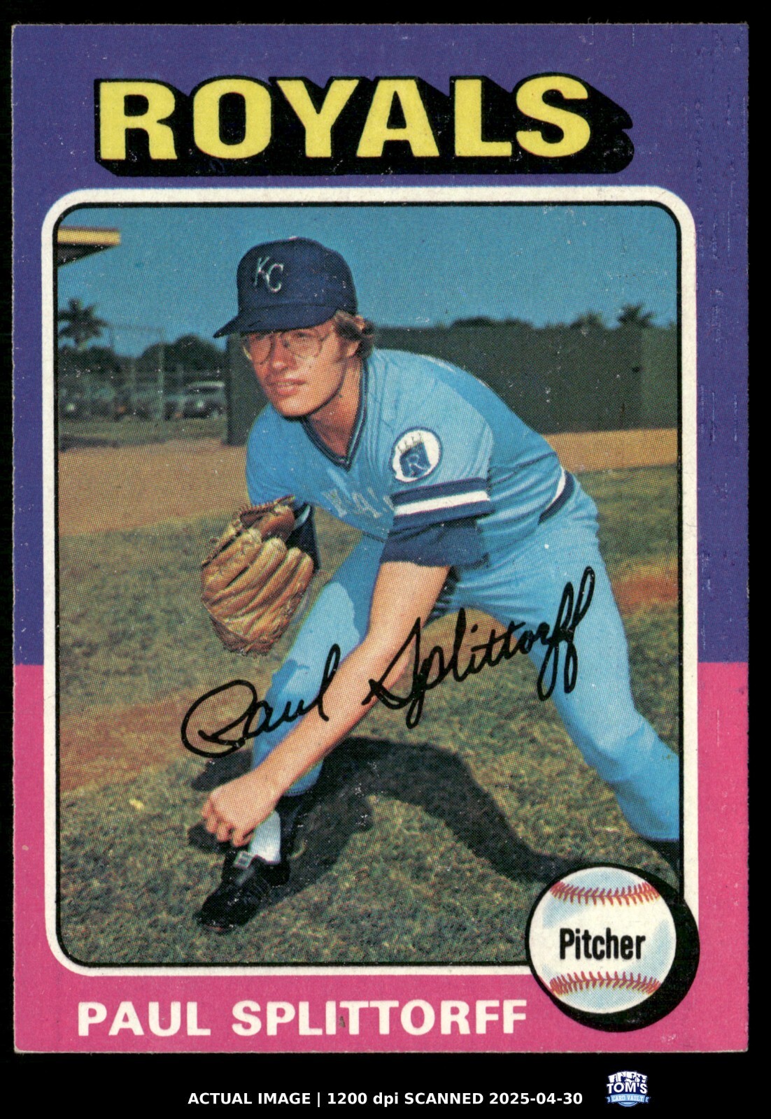 1975 Topps #340 Paul Splittorff Kansas City Royals
