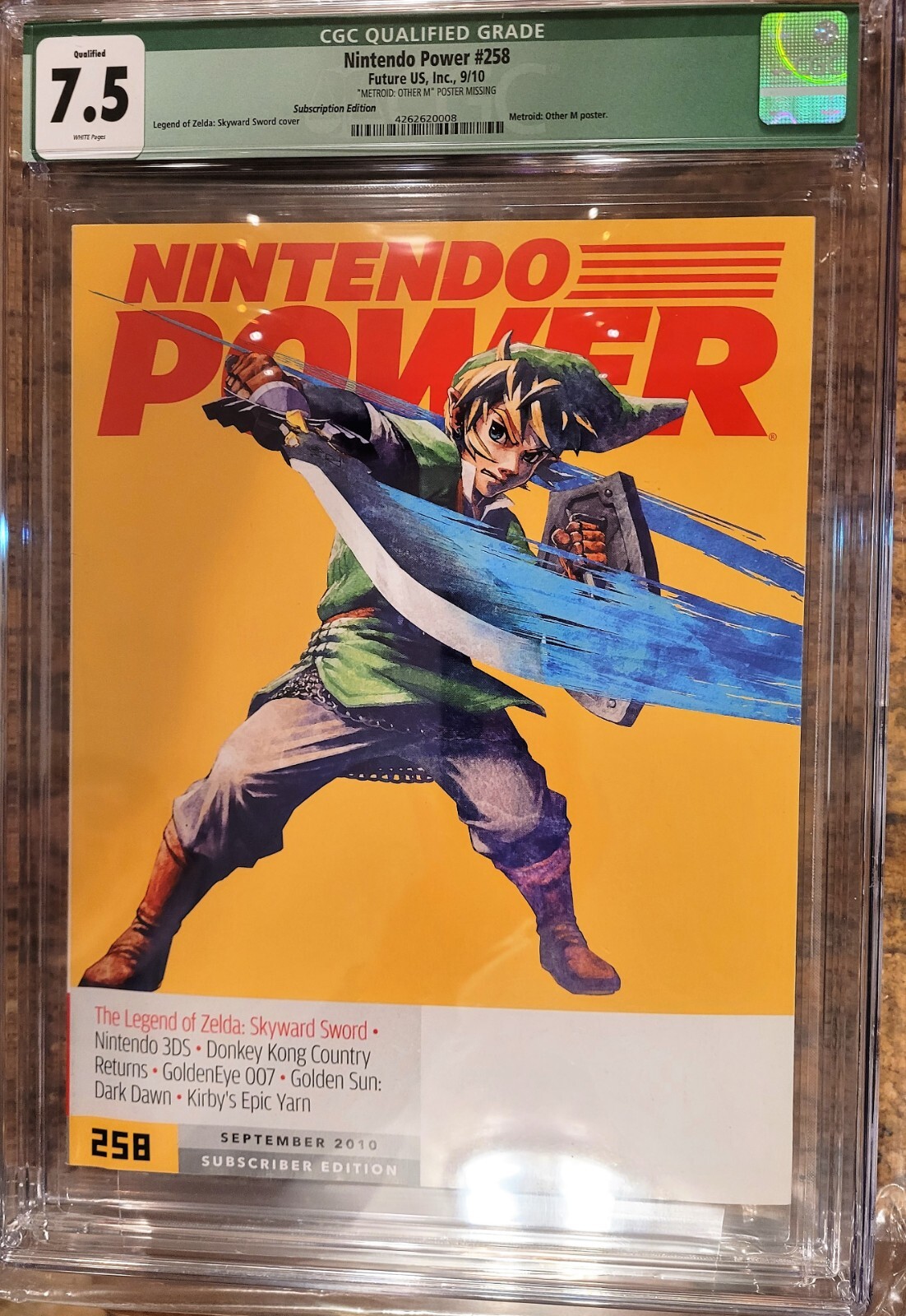 Nintendo Power 258 Legend of Zelda Skyward Sword Cover CGC