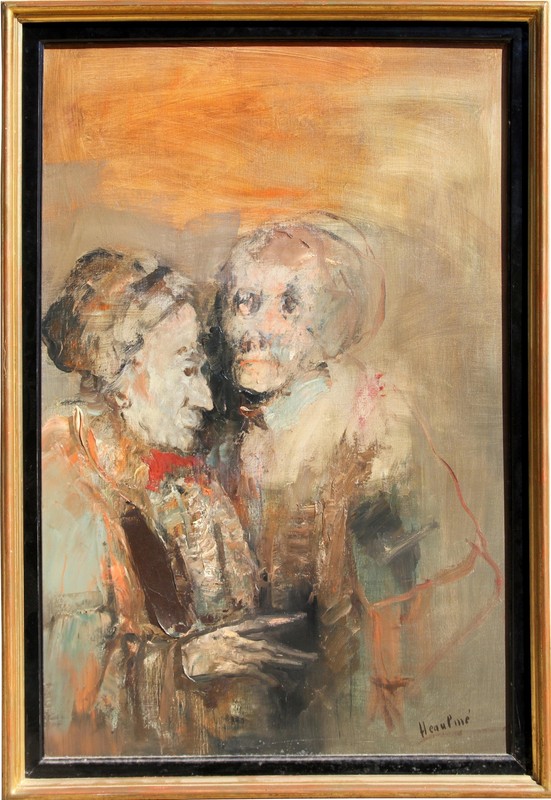 Francois Heaulme, Homme Et Femme, Huile Sur Toile, SignÃ©E