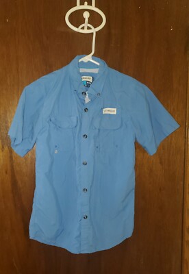 Magellan Blue Vented Button Down Shirt Sz Youth Medium