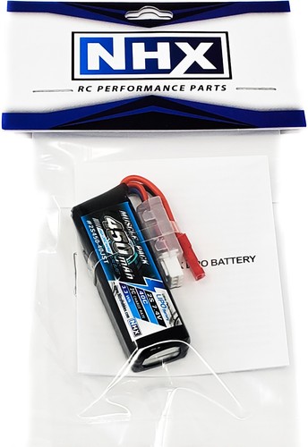 NHX Muscle Pack 2S 7.4V 450mAh 40C Lipo Battery w/ JST Connector (2)