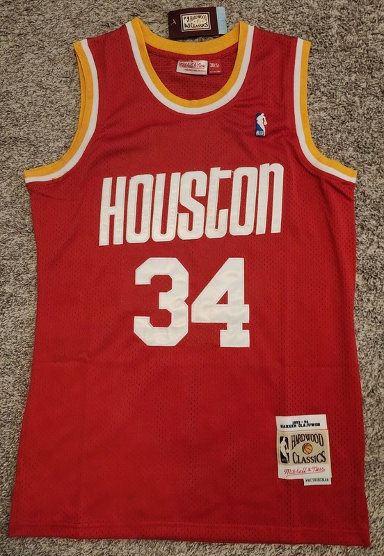 Houston Rockets #34 Hakeem Olajuwon 1993-94 Vintage Red Jersey