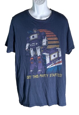 TRANSFORMERS ''LETS GET THIS PARTY STARTED '' Short Sleeve T-Shirt Blue XL