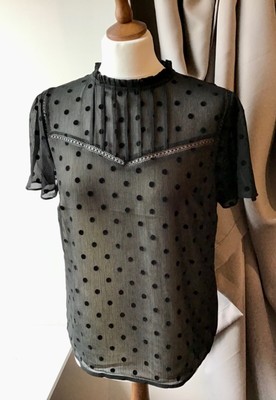 Oasis Black Blouse, Spotty Pattern, BNWT, Size: 10